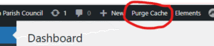 Purge Cache button in admin area